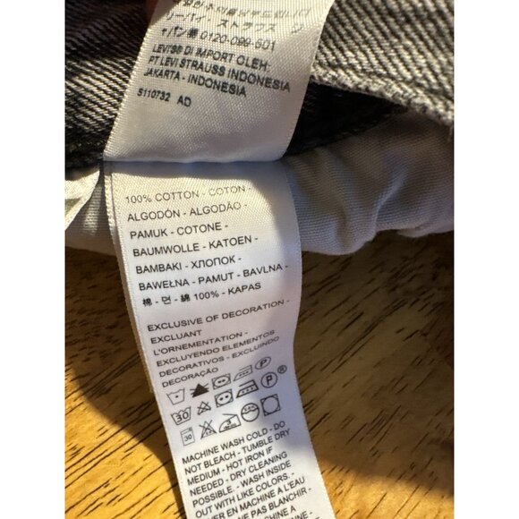 LEVIS 501 Shorts Size 27" Black Hombre Denim Jean Cut Off Frayed Raw Hem - Picture 6 of 7